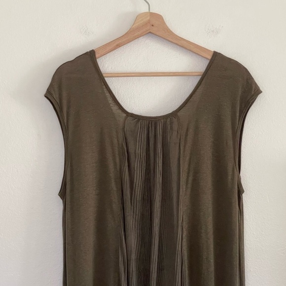 Free People Beach Always Dreamin Linen Blend Cap Sleeve Maxi Dress Army Green XS - Picture 7 of 16